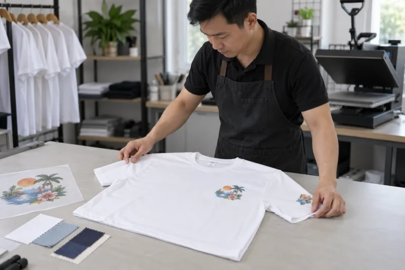 In chuyển nhiệt hình nhỏ trên áo