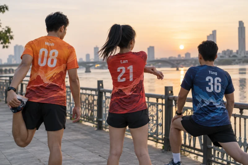In số áo chuyển nhiệt cho đội chạy bộ