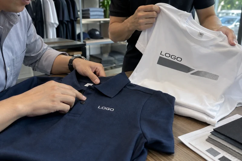 In và thêu logo trên áo đồng phục showroom ô tô