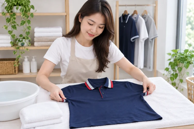 Kéo chỉnh form áo đồng phục bị co khi áo còn ẩm