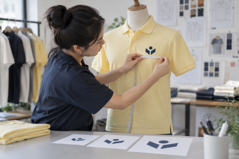 Kích thước logo áo thun đồng phục