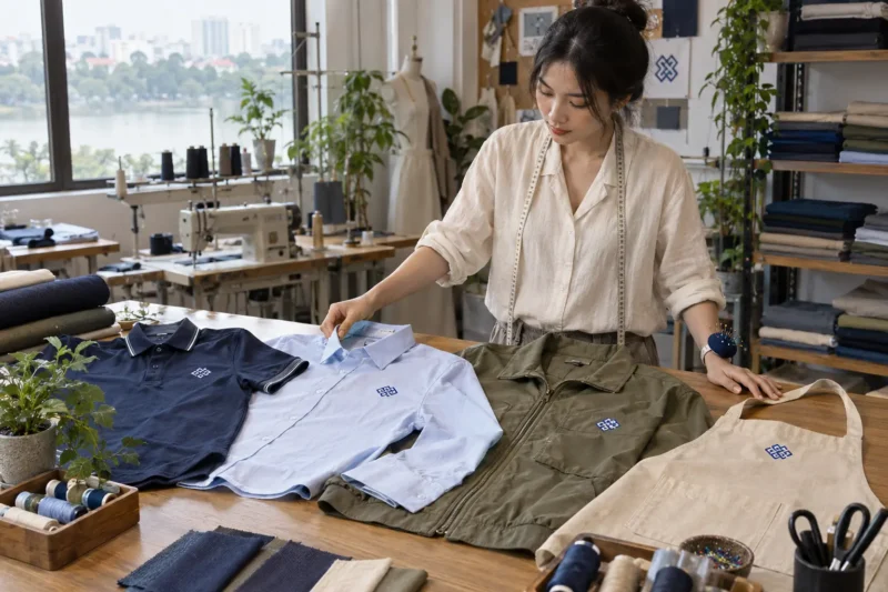Kích thước logo thêu theo từng loại áo