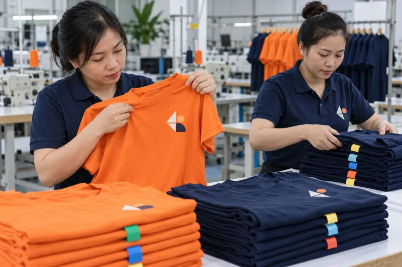 Kiểm tra áo sự kiện trước khi đóng gói