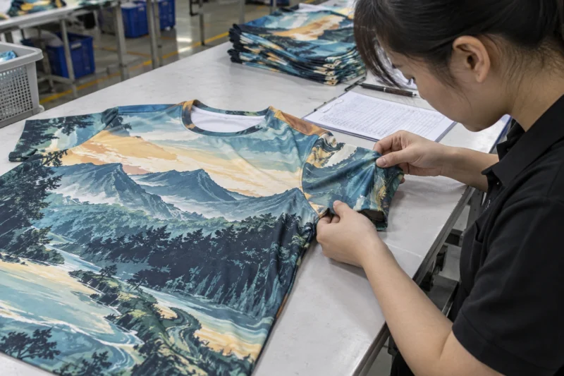 Kiểm tra chất lượng áo in chuyển nhiệt