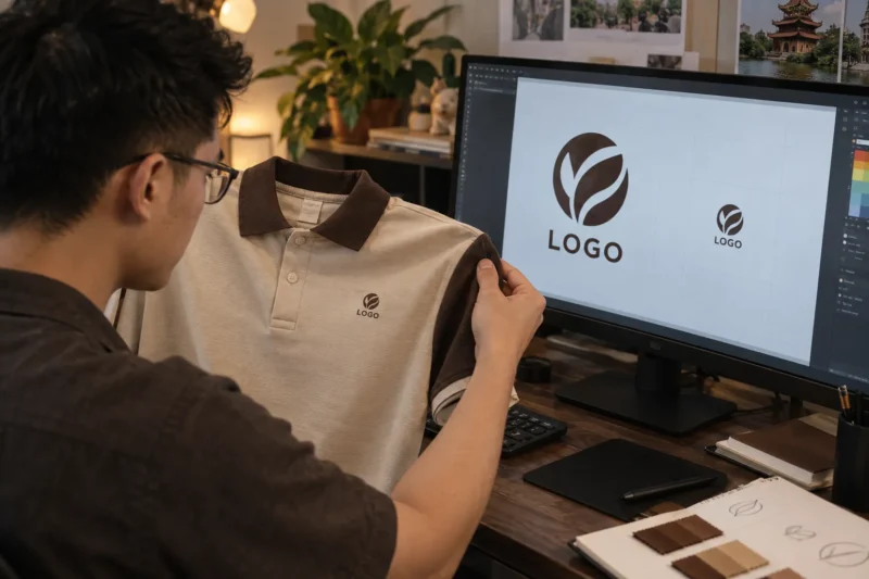 Kiểm tra chữ nhỏ trong logo in áo đồng phục