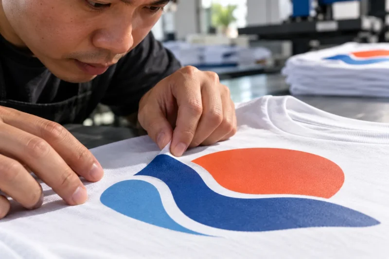Kiểm tra độ bám logo PET sau khi in áo