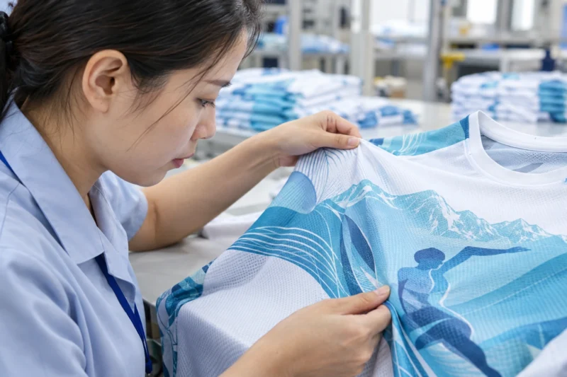 Kiểm tra độ nét hình in chuyển nhiệt trên áo