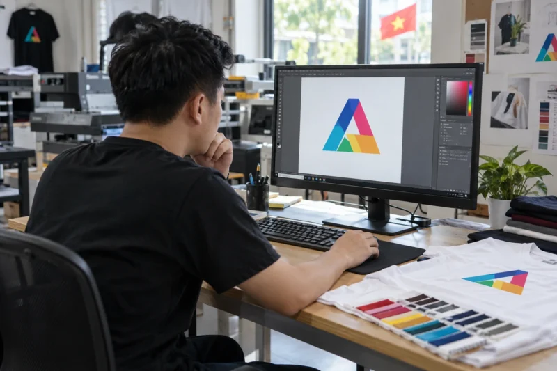 Kiểm tra file màu logo trước khi in áo