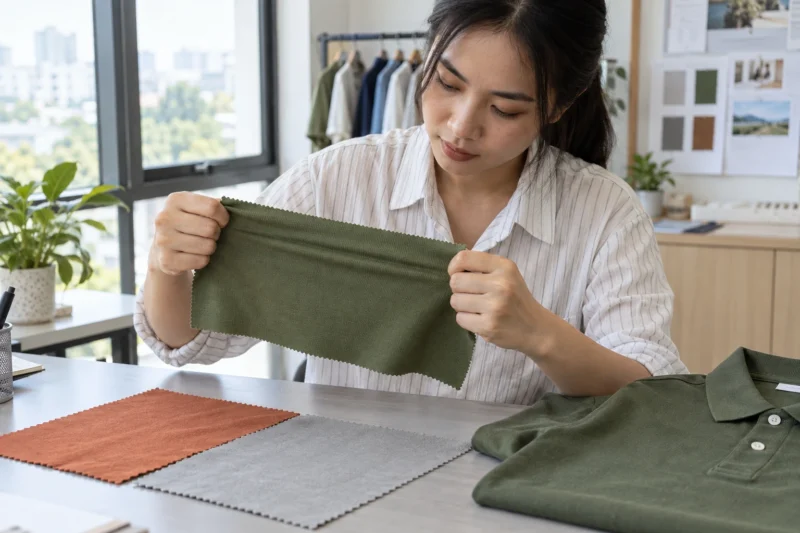 Kiểm tra hướng co giãn của vải trước khi in