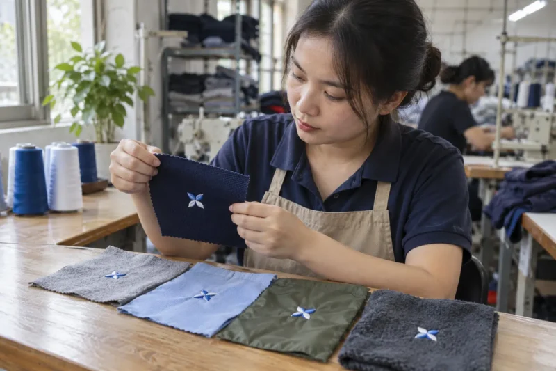 Kiểm tra kích thước logo thêu trên các loại vải