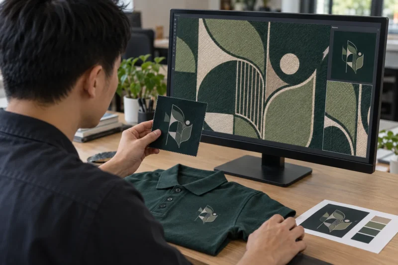 Kiểm tra logo trước khi in áo polo
