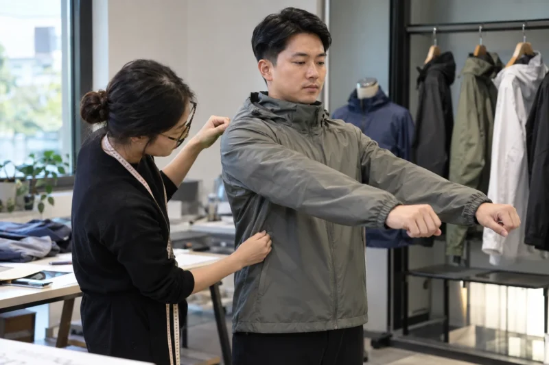 Kiểm tra lớp lót và form áo khoác gió