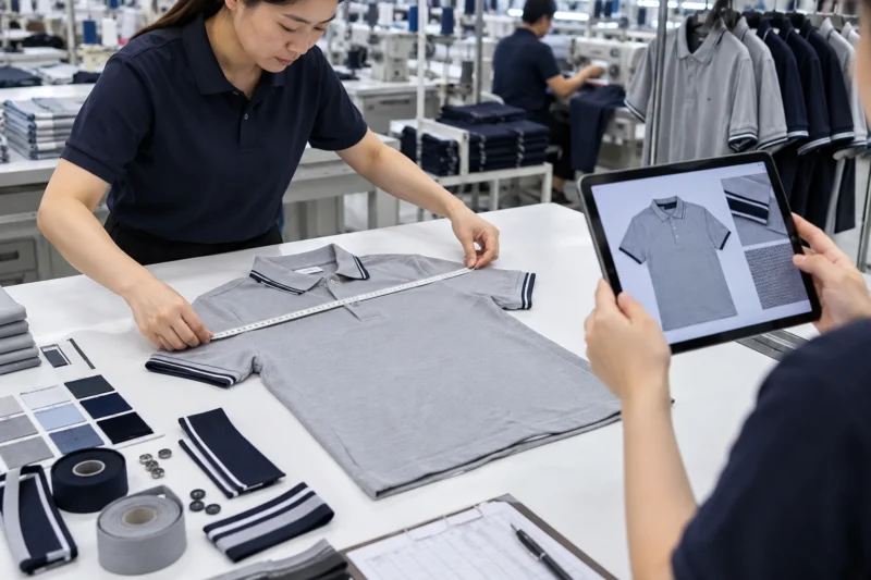 Kiểm tra mẫu chuẩn đồng phục trước khi sản xuất