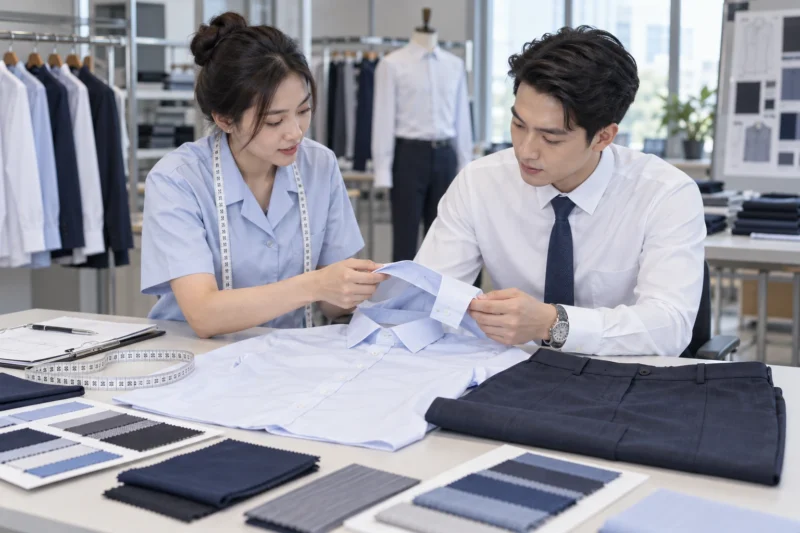 Kiểm tra mẫu sơ mi quần âu trước sản xuất