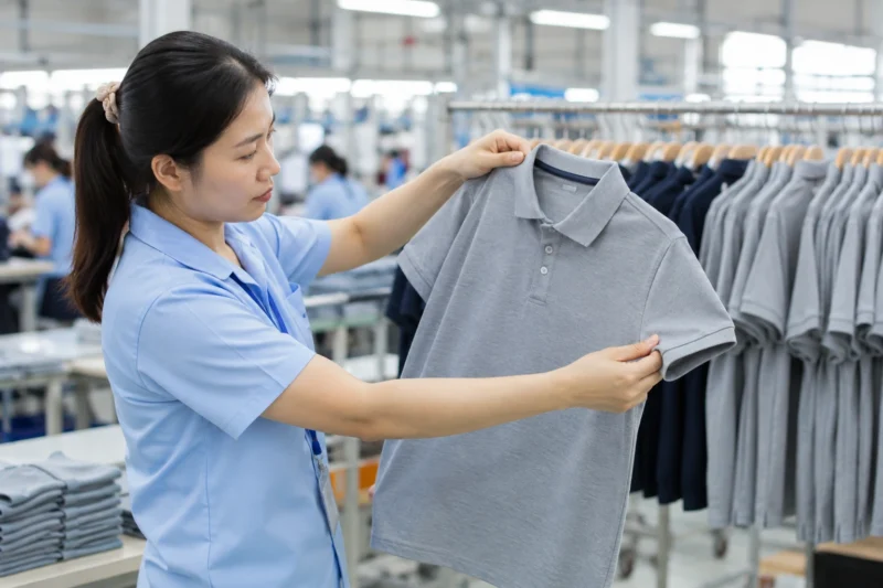 Kiểm tra ngoài áo đồng phục thành phẩm