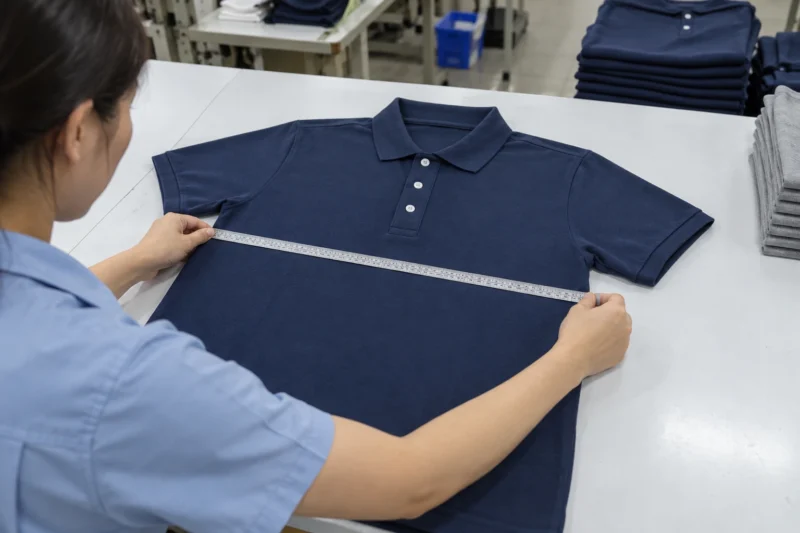 Kiểm tra size và kích thước áo polo