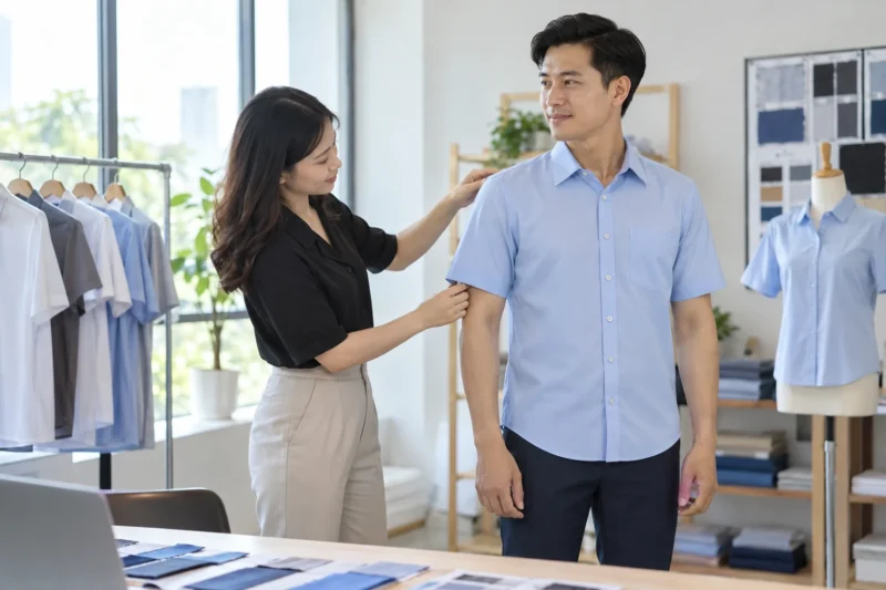 Kiểm tra tổng thể mẫu áo đồng phục