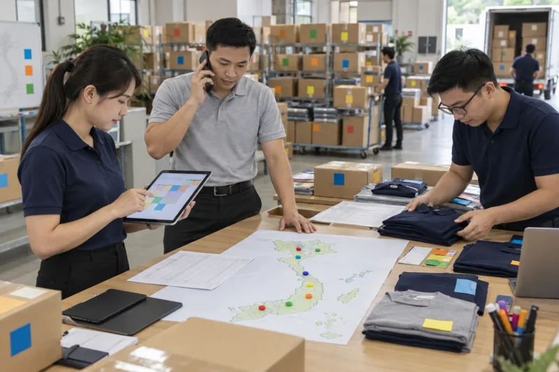 Lập lịch giao đồng phục đến nhiều địa điểm