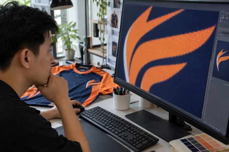 Logo bị vỡ khi phóng lớn để in áo