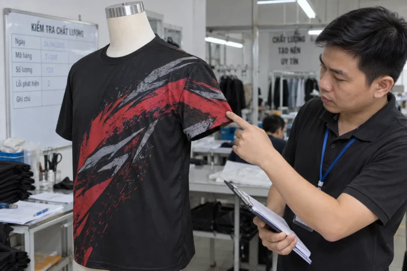 Lỗi họa tiết tại đường ráp áo in chuyển nhiệt
