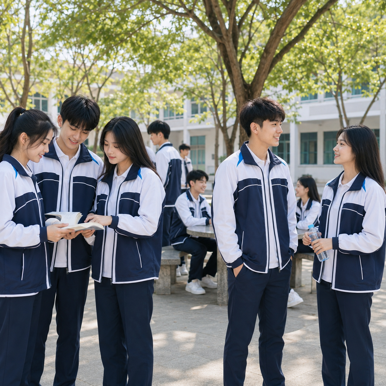 Lớp mặc Mẫu áo khoác gió đồng phục trường học Lớp mặc Mẫu áo khoác gió đồng phục trường học