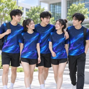 Mẫu áo CLB in chuyển nhiệt Galaxy Motion - tập thể mặc thực tế