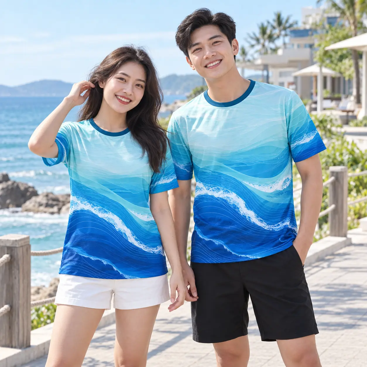 Mẫu áo du lịch in chuyển nhiệt Ocean Flow xanh biển - ảnh đại diện Mẫu áo du lịch in chuyển nhiệt Ocean Flow xanh biển - ảnh đại diện