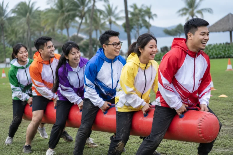 Mẫu áo gió team building in chuyển nhiệt