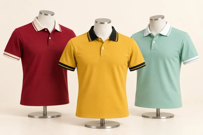 Mẫu áo polo doanh nghiệp phối màu hiện đại và chuyên nghiệp