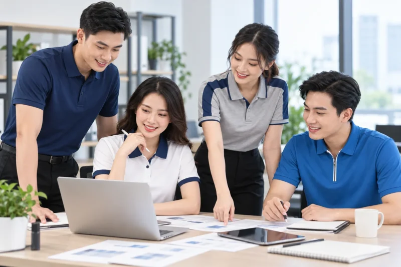 Mẫu áo polo đồng phục đẹp và dễ ứng dụng