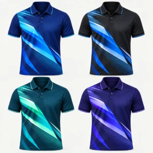 Mẫu áo polo đồng phục in chuyển nhiệt Dynamic Blue navy cyan - các màu sản phẩm