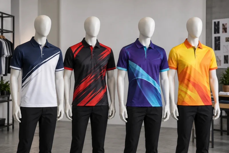 Mẫu áo polo in chuyển nhiệt toàn thân nhiều phong cách