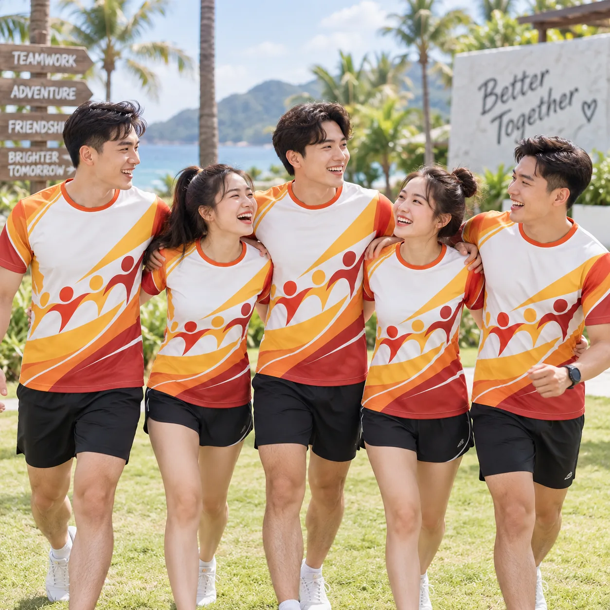 Mẫu áo team building in chuyển nhiệt Together We Go - tập thể mặc thực tế Mẫu áo team building in chuyển nhiệt Together We Go - tập thể mặc thực tế