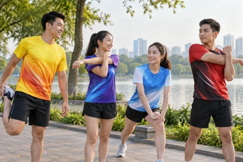 Mẫu áo thun chạy bộ in chuyển nhiệt