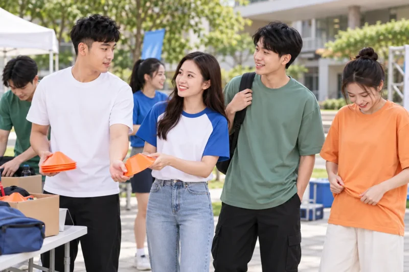 Mẫu áo thun đồng phục cổ tròn trẻ trung