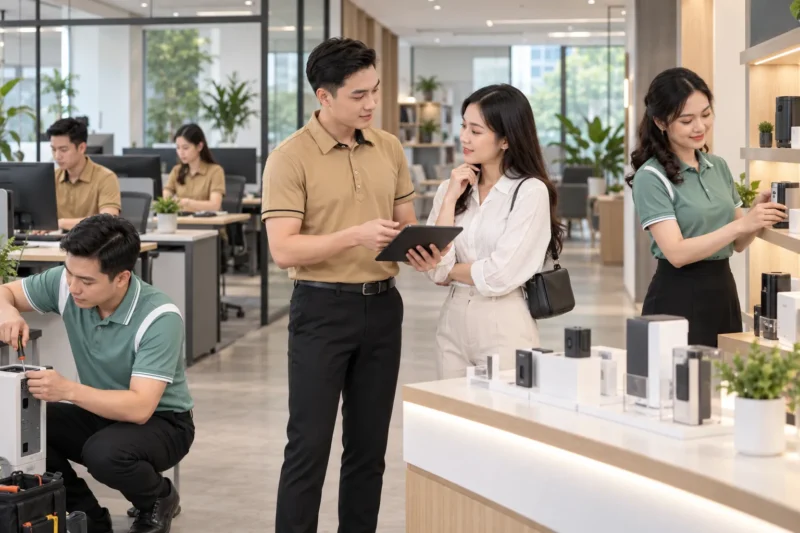 Mẫu áo thun đồng phục công ty theo môi trường làm việc