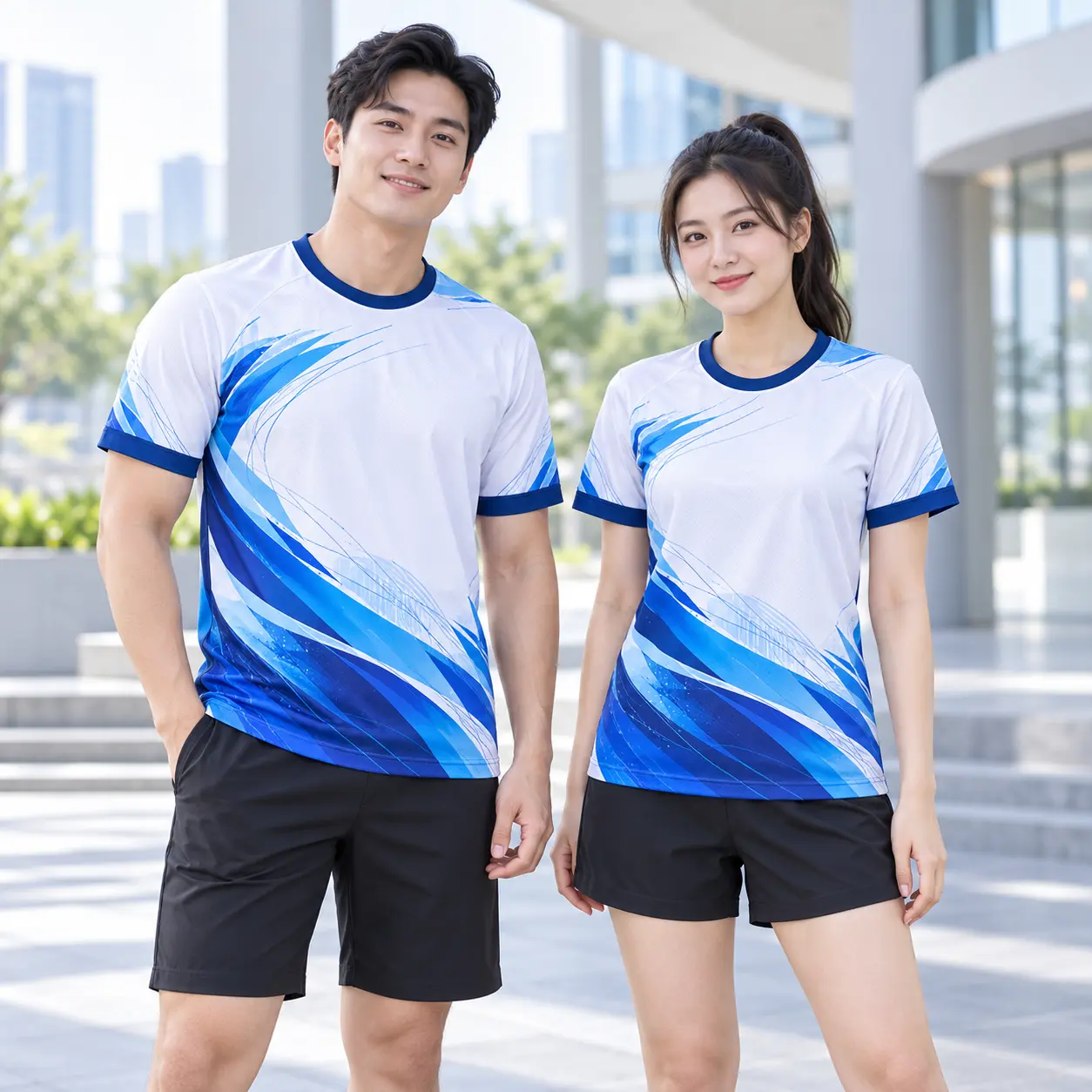 Mẫu áo thun đồng phục in chuyển nhiệt Urban Wave xanh hiện đại - ảnh đại diện Mẫu áo thun đồng phục in chuyển nhiệt Urban Wave xanh hiện đại - ảnh đại diện
