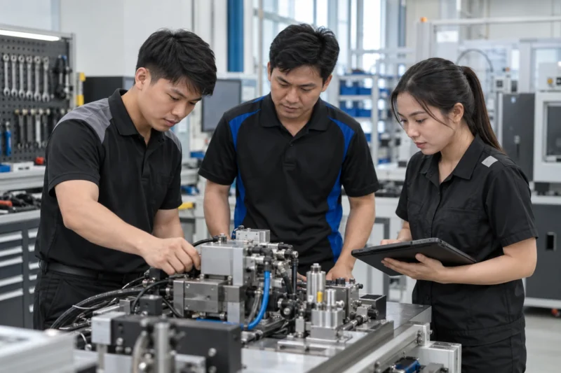 Mẫu đồng phục kỹ thuật màu đen khỏe khoắn