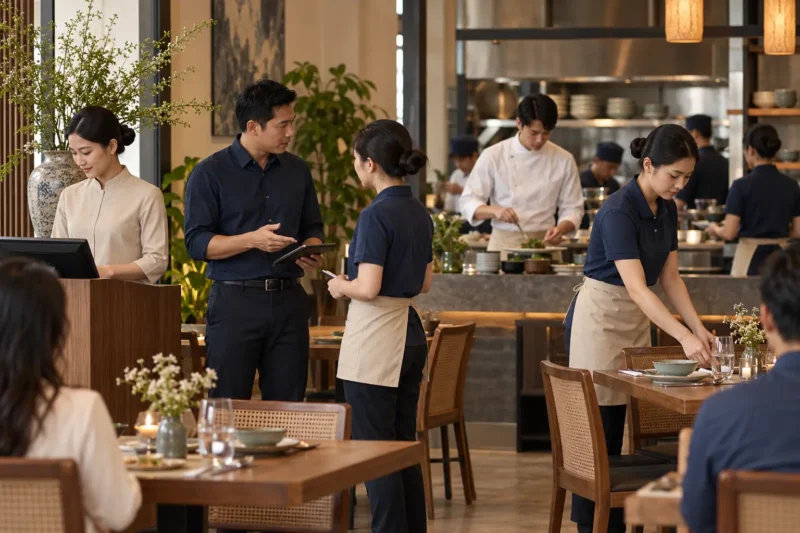 Mẫu đồng phục nhà hàng đẹp theo từng vị trí