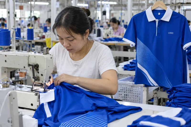 May áo in chuyển nhiệt thành sản phẩm hoàn chỉnh