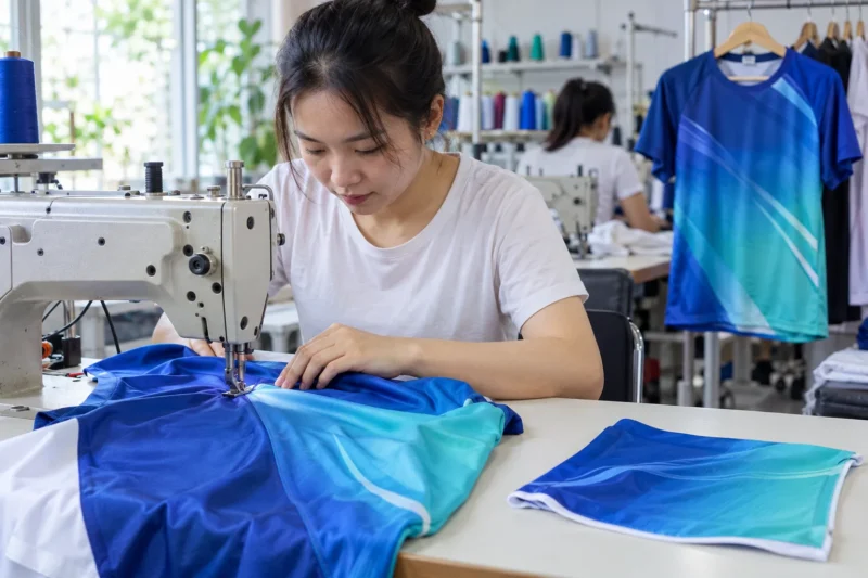 May áo mẫu Airycool in chuyển nhiệt trước khi sản xuất