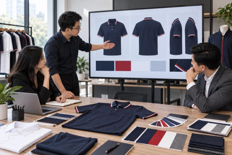 Mockup thiết kế bộ đồng phục công ty hoàn chỉnh