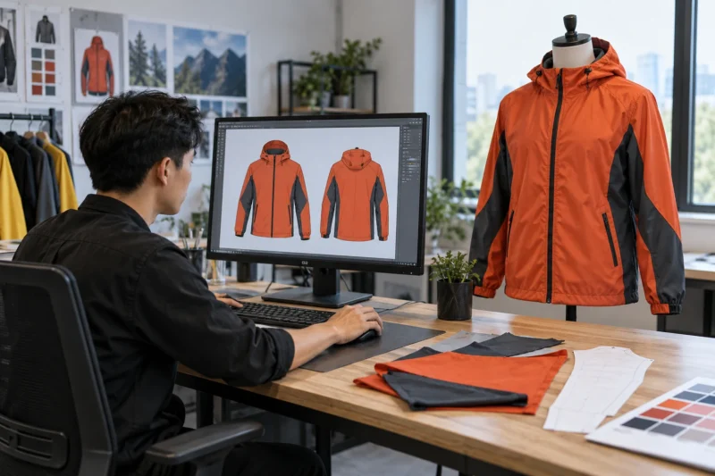Mockup và mẫu áo gió in chuyển nhiệt hoàn thiện