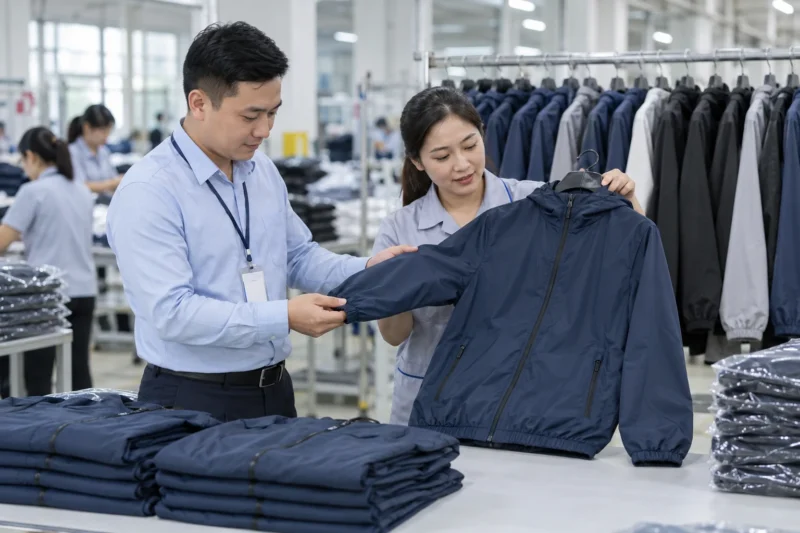 Nghiệm thu áo khoác gió đồng phục