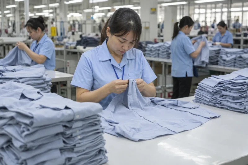 Nghiệm thu đường may trên nhiều áo cùng đơn hàng