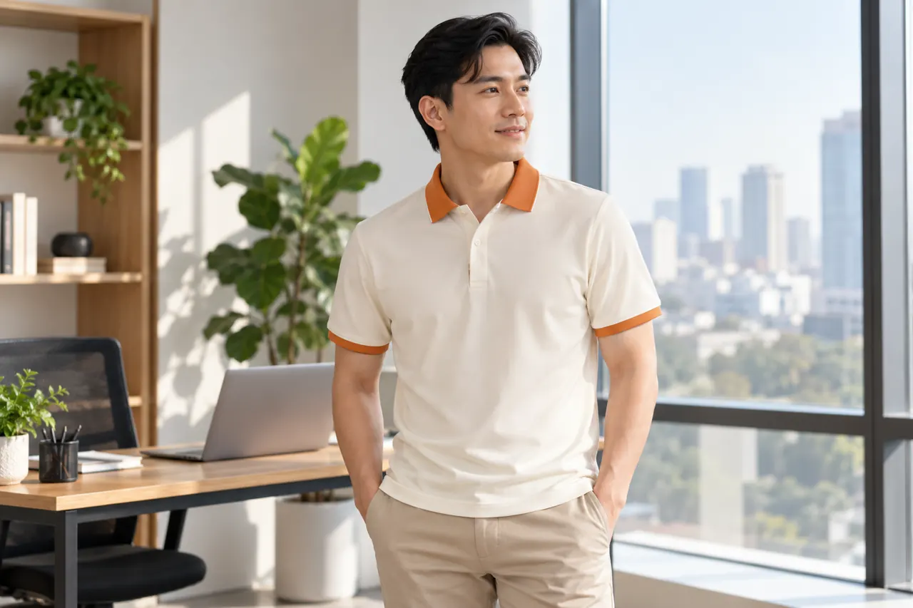 Nhân viên thử áo sáng màu khi vận động