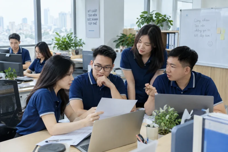 Nhân viên văn phòng mặc đồng phục theo ngày quy định