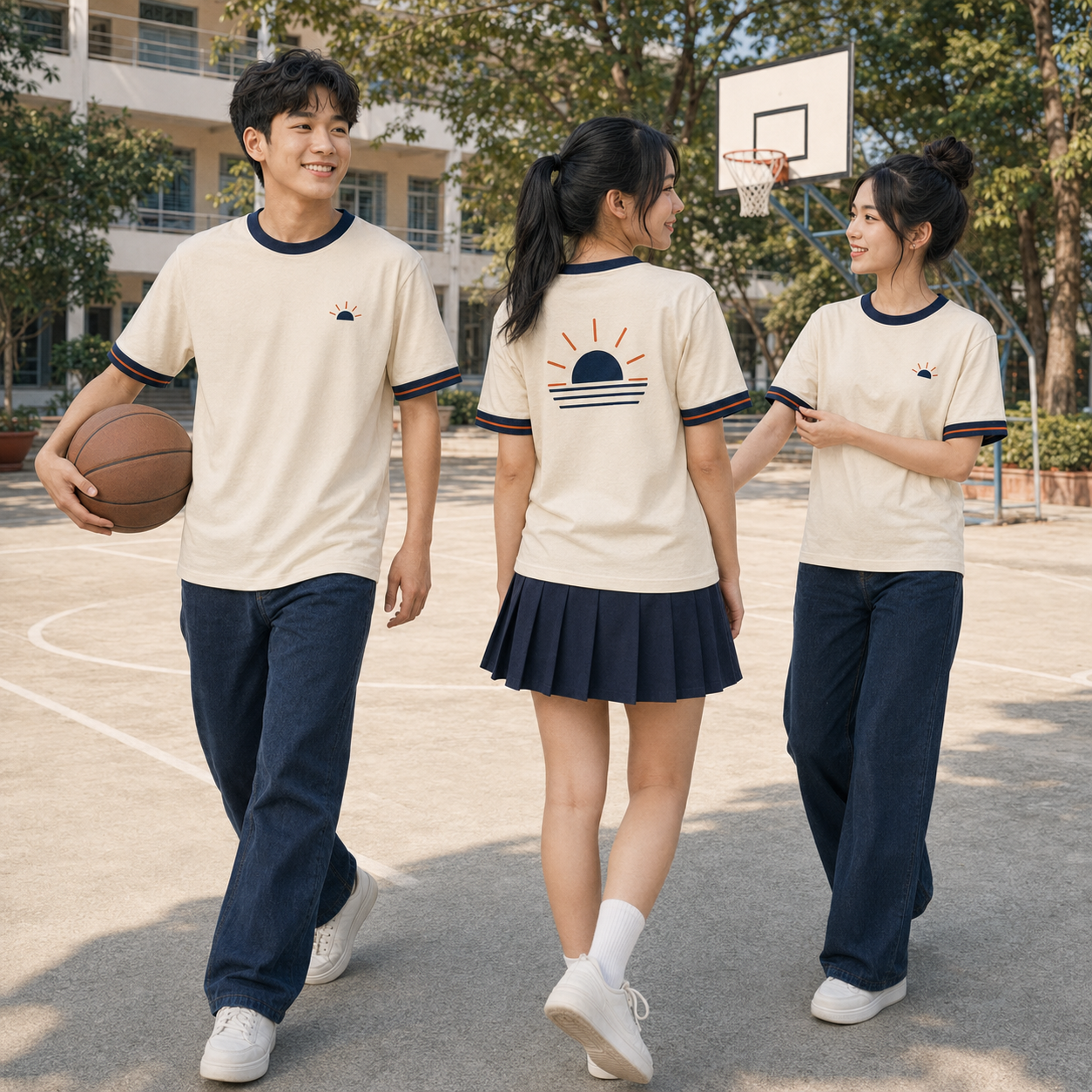 Nhóm mặc Áo lớp Ringer Tee Nhóm mặc Áo lớp Ringer Tee