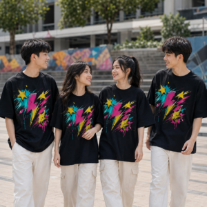 Nhóm mặc Áo lớp graffiti