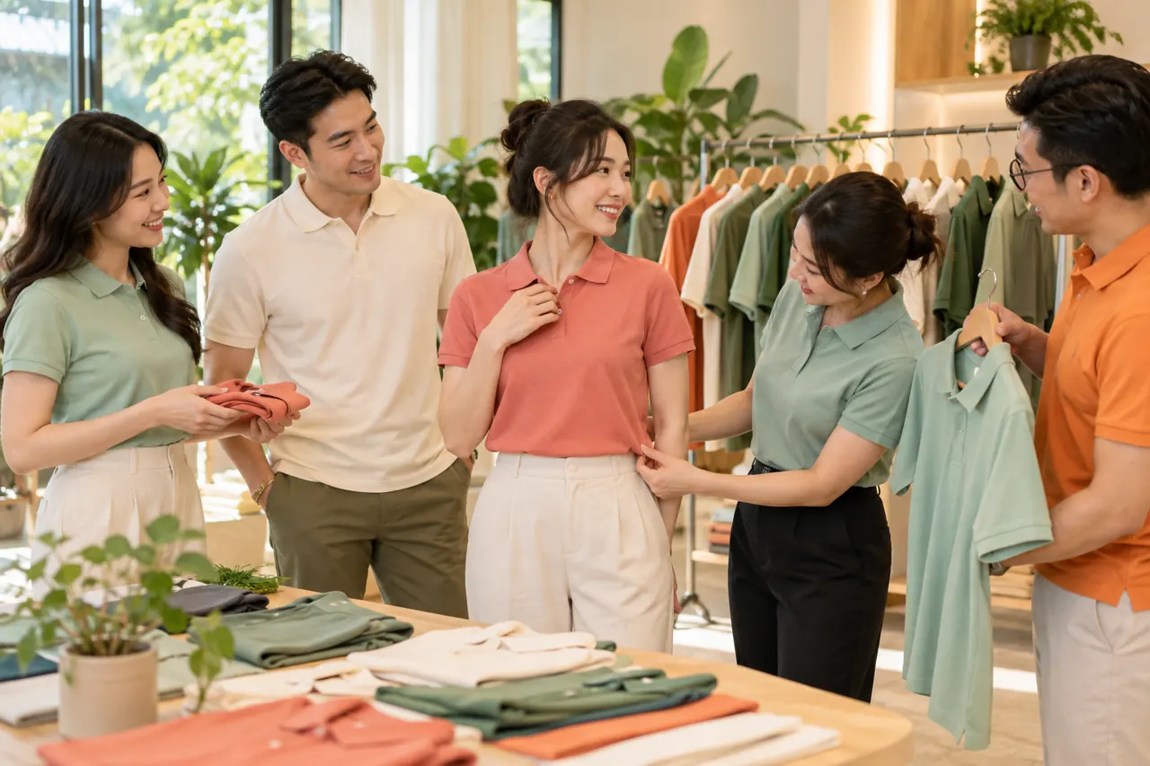 Nhóm nhân viên polo nhiều size